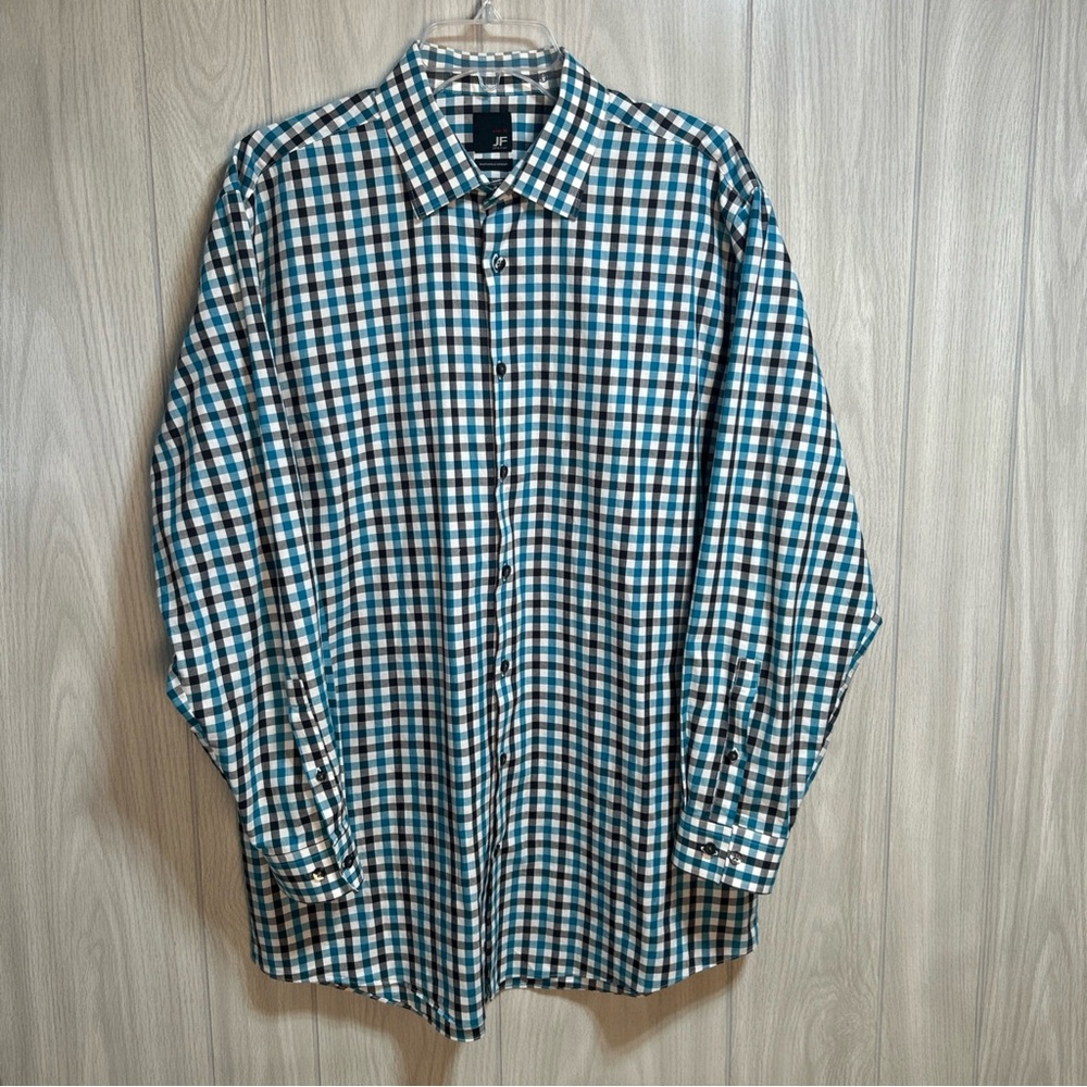 J. Ferrar Slim Fit Mechanical Stretch Long Sleeve Button Up Shirt Size Large